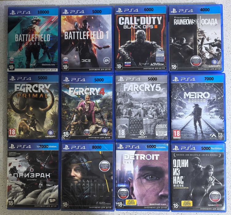 Диски с играми на PS4/PS5