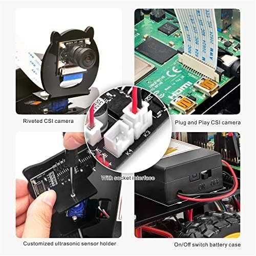 Смарт робот кола за програмиране Python IoT Raspberry Pi DIY комплект