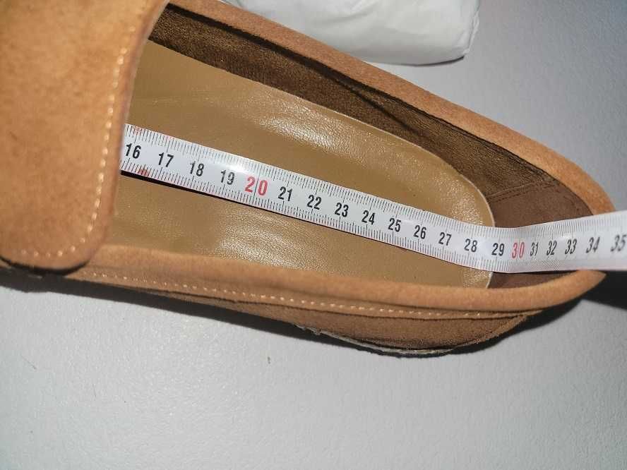 Pantofi mocasini loafers barbati piele caprioara maro 44 29cm interior noi