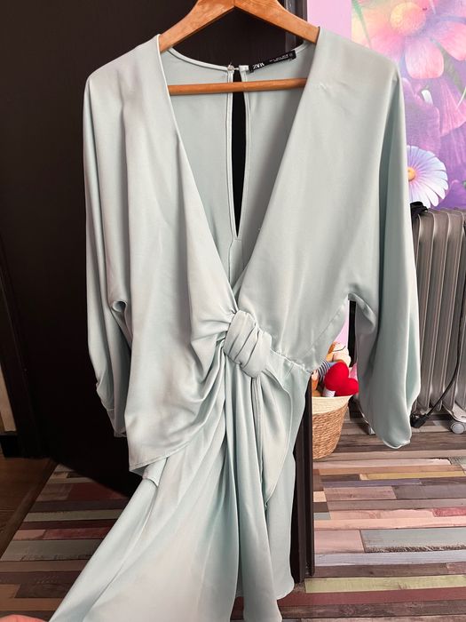 Дамска рокля Zara цвят мента