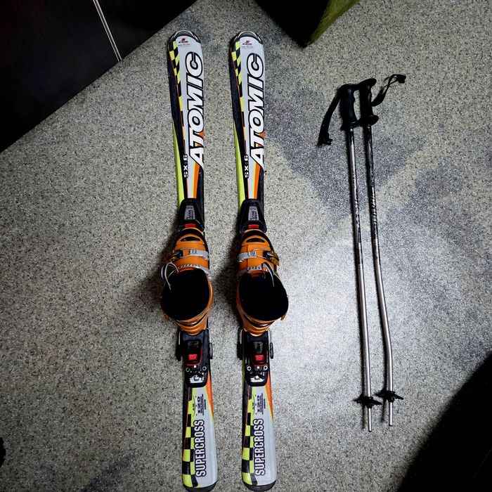 Schiuri + clăpari + bete copii Atomic 120cm/Rossignol/Solomon
