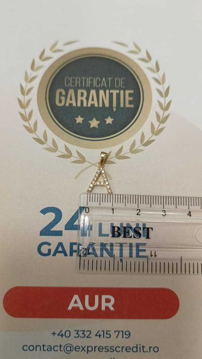 [AG24 Harlau B.45897.1] Pandantiv aur 14k 0.78gr - Garantie 2 ani!
