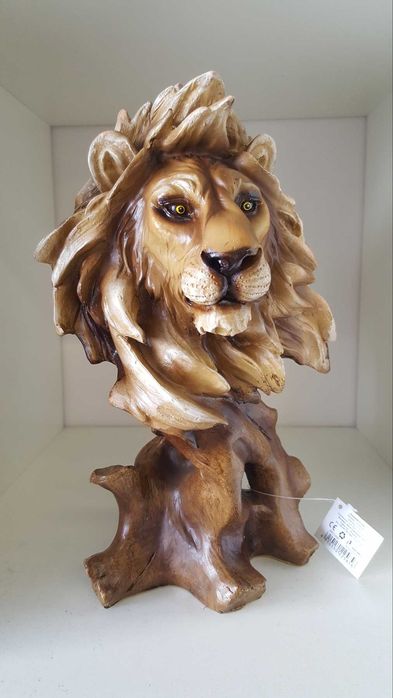 Лъв Статуетка Фигура Лъвска Глава 28см