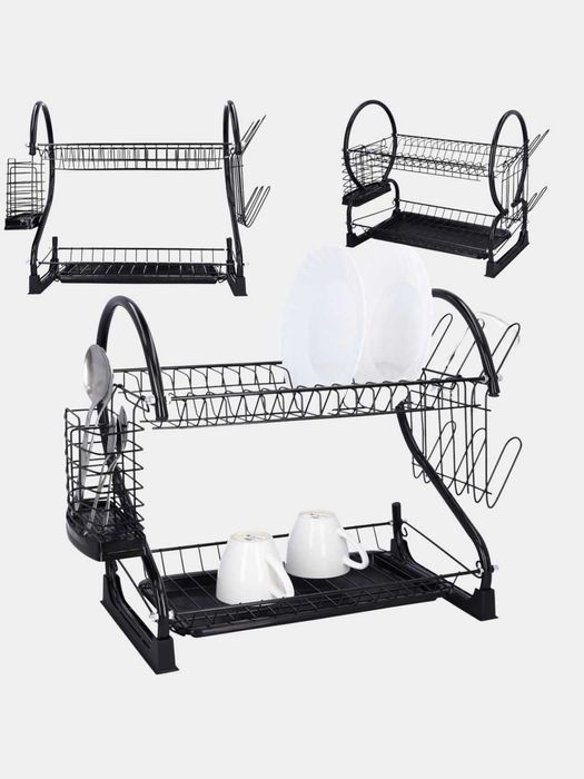 Сушилка настольная с поддоном, нержавеющая сталь, для посуды, ложек