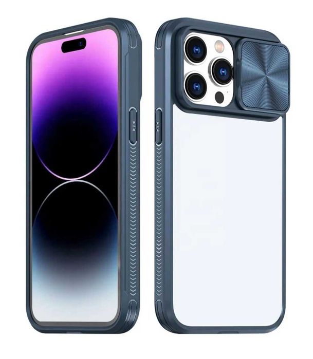 Husa Premium transparenta cu protectie metalica pt. iPhone 15 / 15 Pro