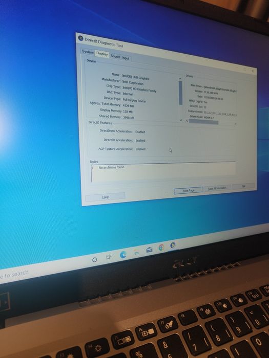 Acer Aspire 1 Intel ram 8gb SSD M2 512gb / 60int placa