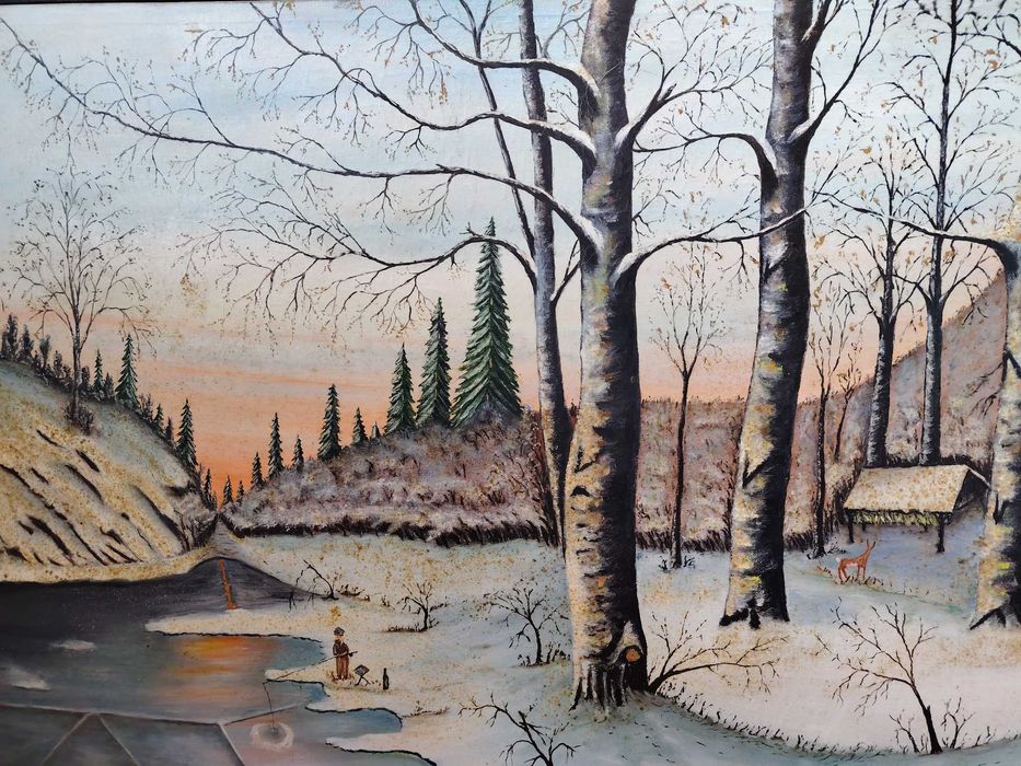 Tablou vintage pictat in ulei pe panza