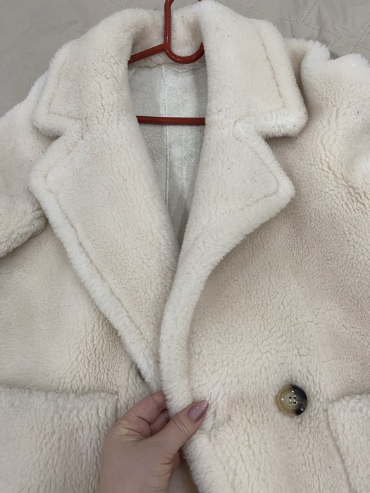Шуба тедди белого цвета