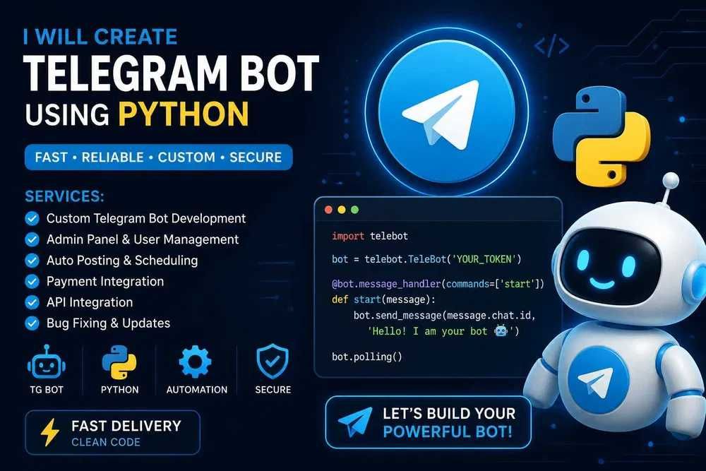 Telegram Bot yasash xizmati