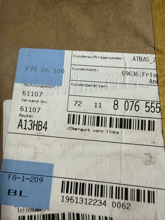 Bmw F40 f44  Преден колан ляв нов