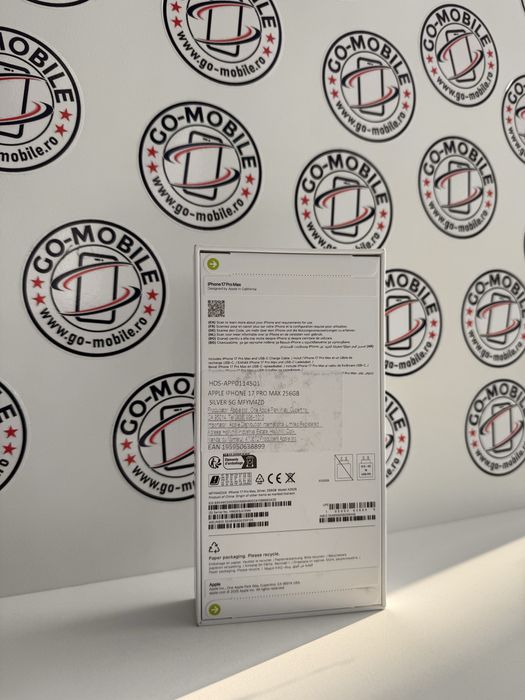 iPhone 17 Pro Max - 256GB - Silver - Nou - Sigilat - Garantie