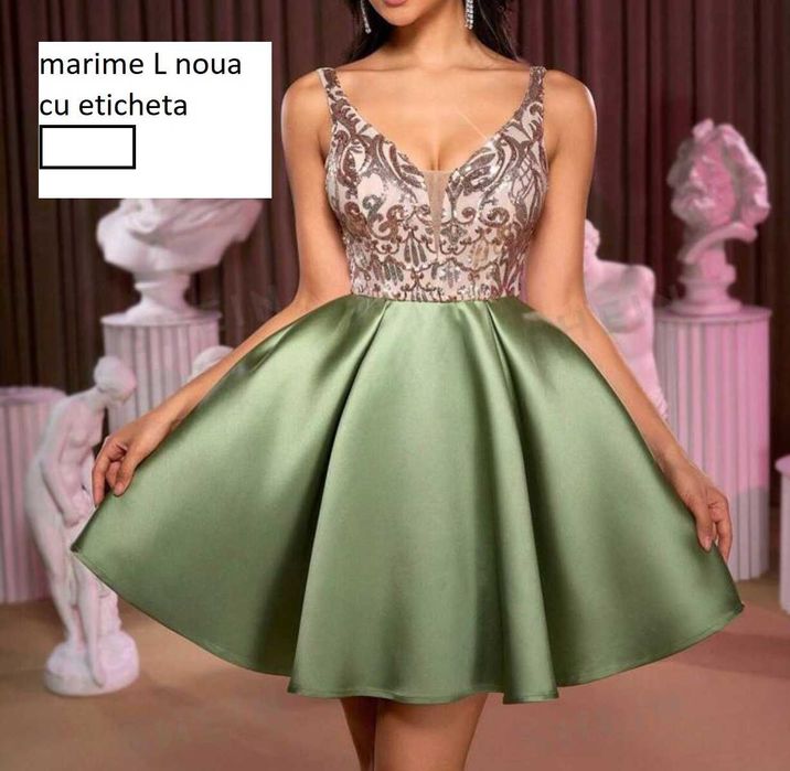 Rochie ocazie noua marime L cu paiete eleganta nunta