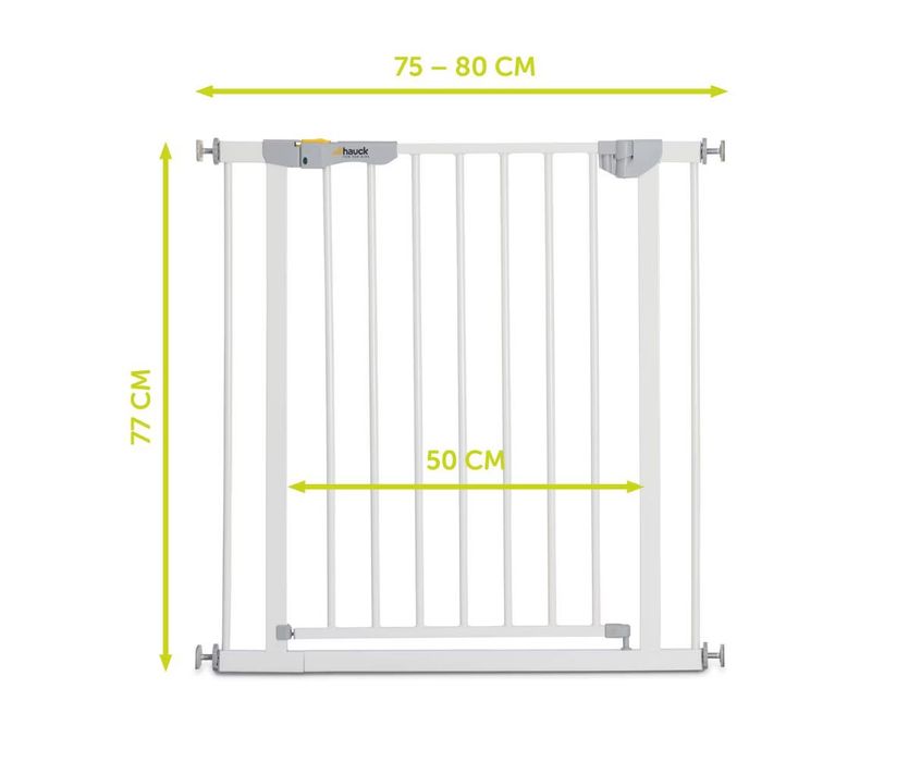 Babygate Hauck poarta de siguranta cu oprire 75-80 cm caini si copii