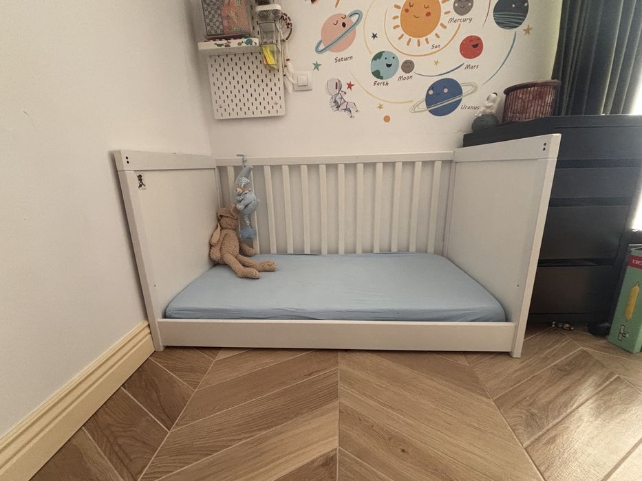 Patut bebe IKEA SUNDVIK cu saltea cocos 60x120 cm
