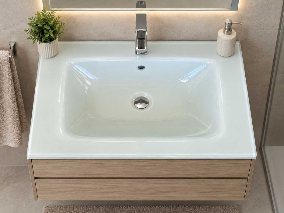 Lavoar / chiuveta NOUA din sticla 605 x 645 mm - Design modern, fabricata in Italia