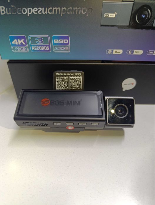 Registrator K33L 4K 3 Kamerali Video WiFi, ADAS, Tunda ham aniq yozuv