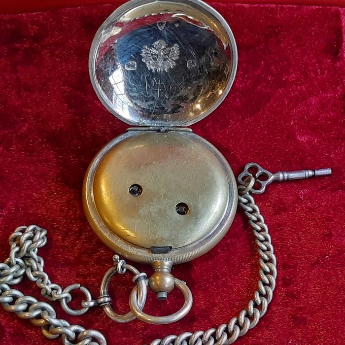 Старинен Османски джобен часовник с кюстек и ключ