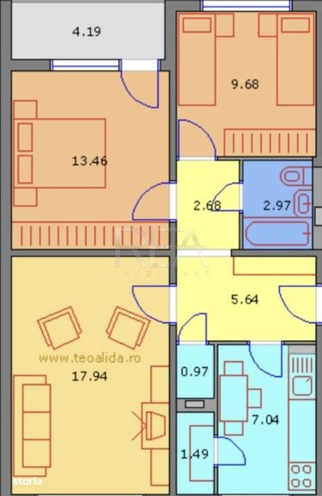 3 camere, P/4, 66mp, anvelopat-Drumul Taberei
