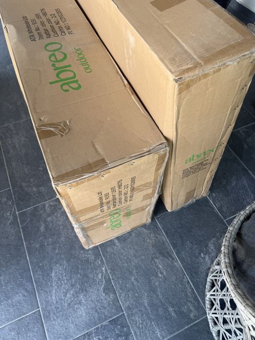 Set mobilier de grădină Abreo (gri) din ratan, Nou