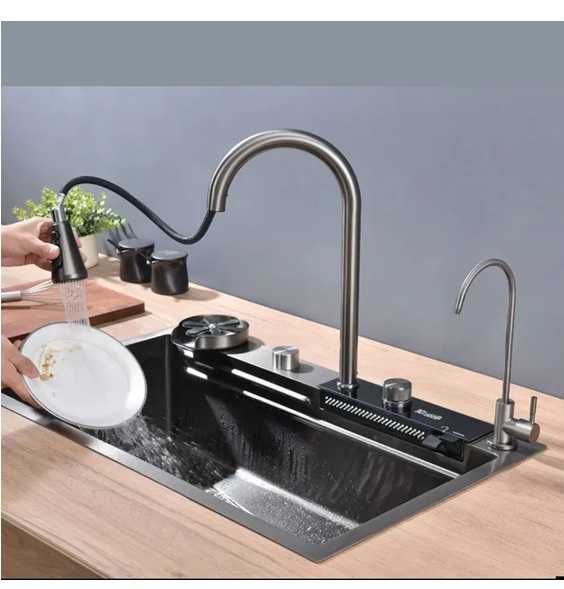 Мивка за кухня с интегрирана чешма дозатор+ приставка за чаши