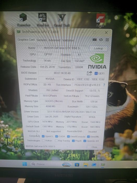 Видеокарта 1050ti palit