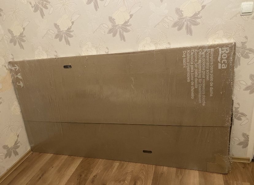 Статичен параван Roca - черен профил 90/200 6мм