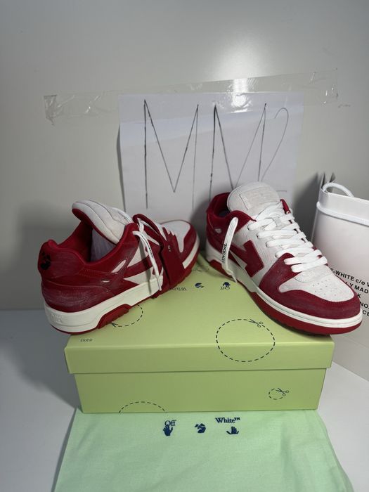 Adidasi Off-White Out Of Office Lace-Up Sneakers retro sude leather