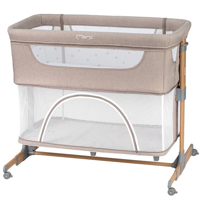 Pătuț co-sleeper 4 în 1 Smart Bed, Beige, MoMi