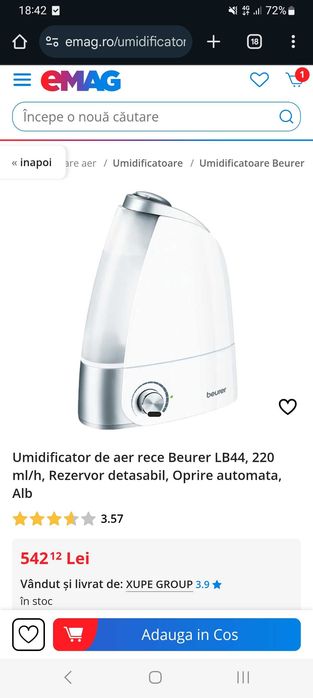 Umidificator de aer rece Beurer LB44