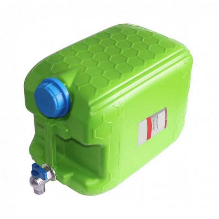 Туба за вода 20 литра с метално кранче - зелена