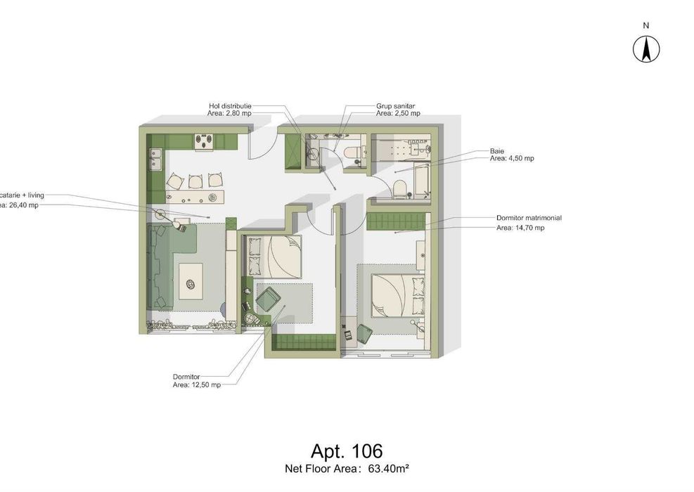 De vanzare Apartament 3 camere - Finisat la cheie - Direct Dezvoltator - Calea Surii Mici