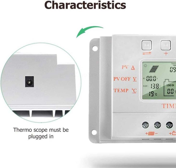 НОВ! Интелигентен соларен контролер 10A, 12V/24V, PWM + MPPT