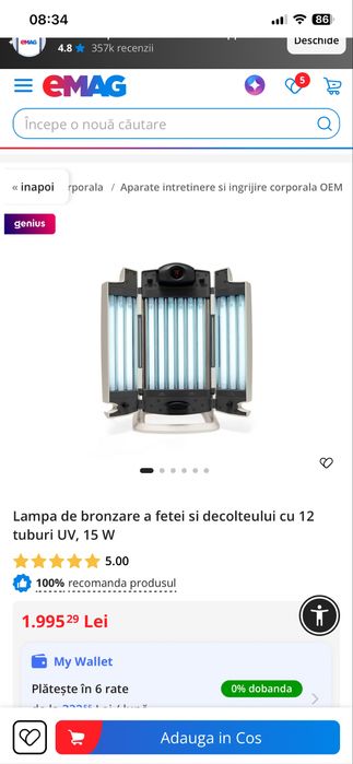Vand lampa de bronzare