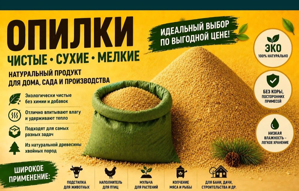 Продам опилки сухие