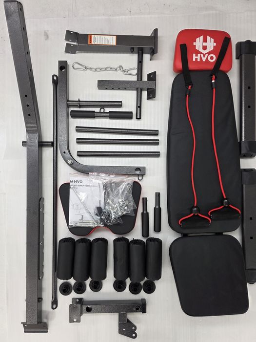 Мултифункционална регулируема фитнес лежанка HVO, 4в1 с капацитет 450 кг