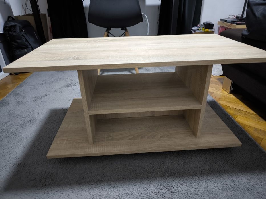 Masa cafea living cu roți si loc depozitare