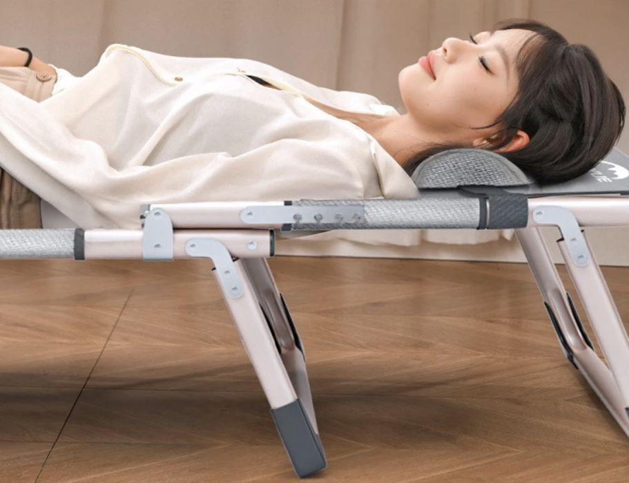 Раскладушка серебристый,черный