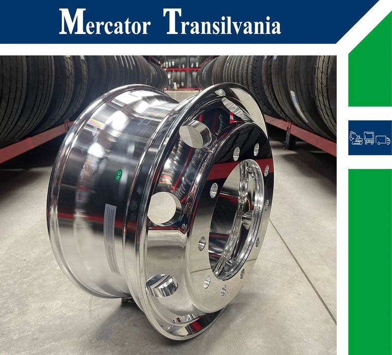 Janta NOUA  Aliaj 9.00X22.5 Jantax Ranforsata 10 prezoane, 105 mm intre prezoane, fiu 280 mm, flansa laterala Valva interioara,ET176.5, max.4125 kg Toate Pozitiile