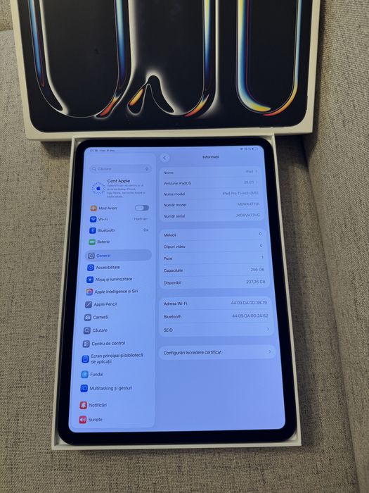 ipad pro 11” cu M5 (2025) 256gb space black, wifi, 9 cicluri, garantie