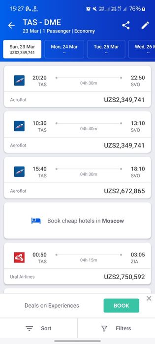 Aviakassa Eng arzon biletlar Aviatur, Ember Aviaturizm