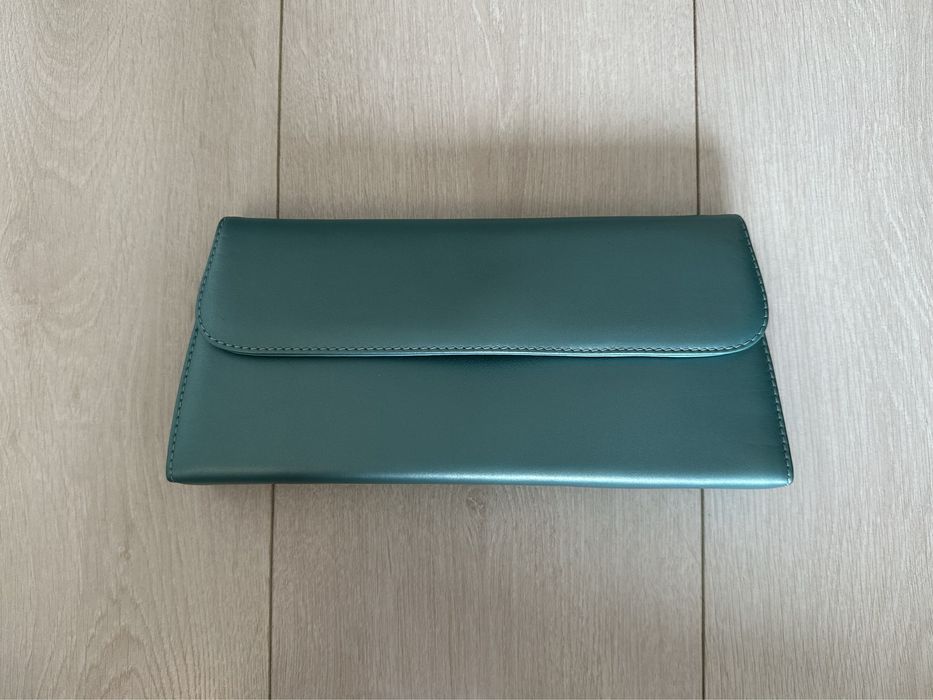 Plic de mână din piele naturală, handmade in Ro, turcoaz, Nou