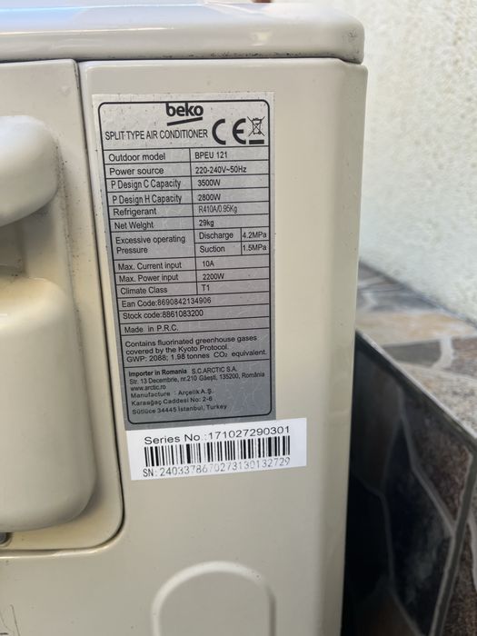 Aer conditionat beko defect ,este montat de aproximativ 5 ani si nu mai tine cu casa…