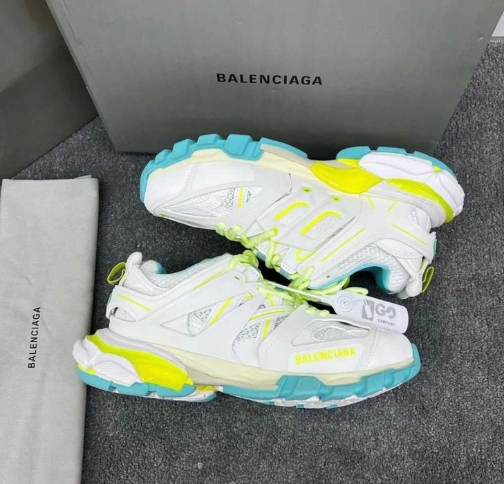 Balenciaga Track Sneaker "White/Neon Yellow/Light Blue"