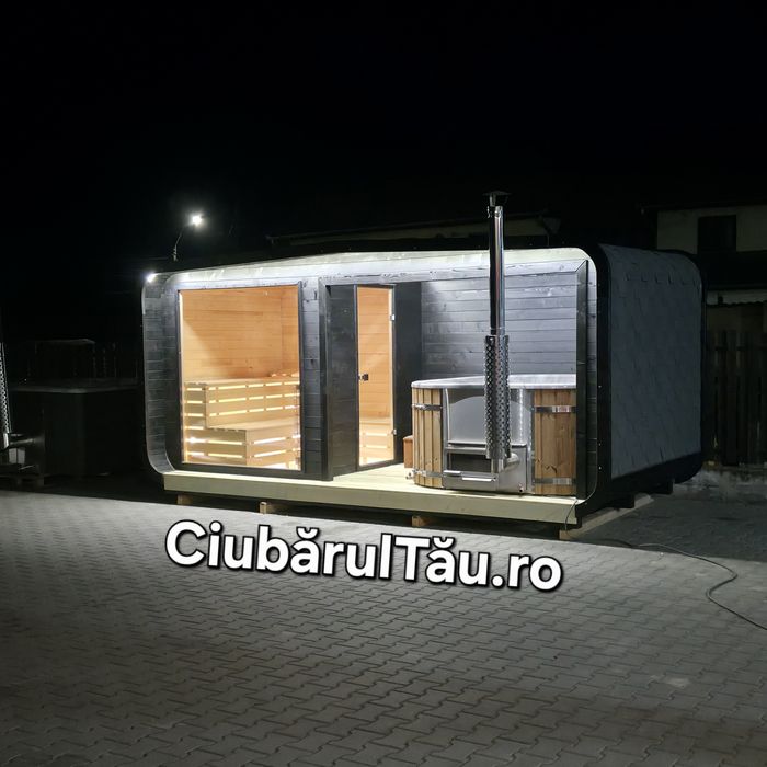 Ansamblu SPA Monte Carlo 2 in 1 saună și jacuzzi/ciubăr