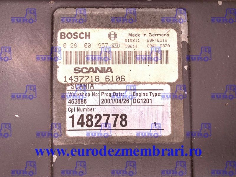 calculator motor scania 1482778, 0281001957, 1482460