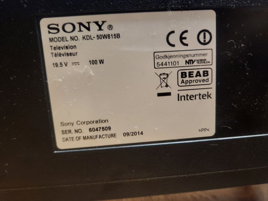 Defect TV Sony Bravia