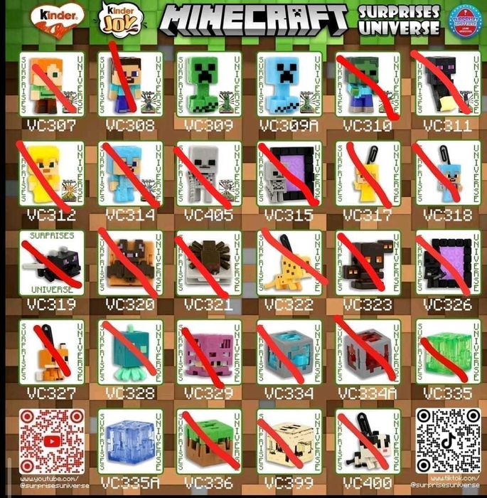 Обмен kinder joy maincraft