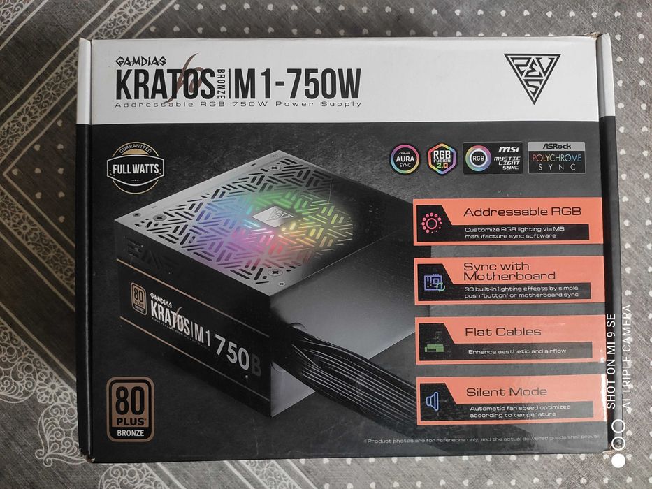 Sursa Gamdias Kratos M1 750B RGB, 80+ Bronze, 750W nou