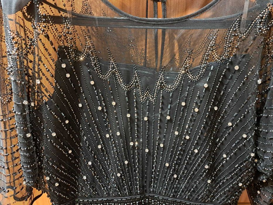 Rochie neagră, cu strasuri, mărimea L