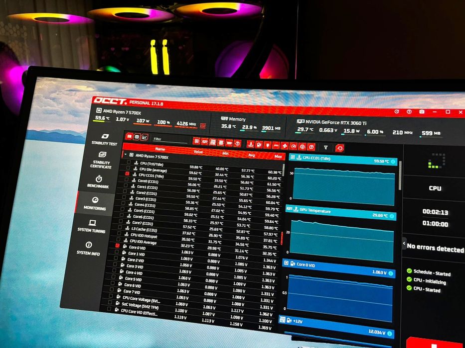 PC Gaming Ryzen 5700x / RTX 3060Ti Aorus Master / 16gb RAM Corsair Vengeance RGB 3600mhz / 700 FPS Cs2 Benchmark